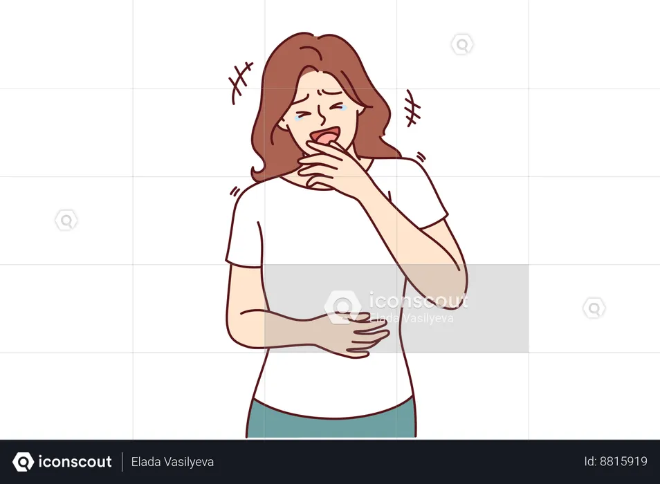 Woman have laughing burst  Illustration