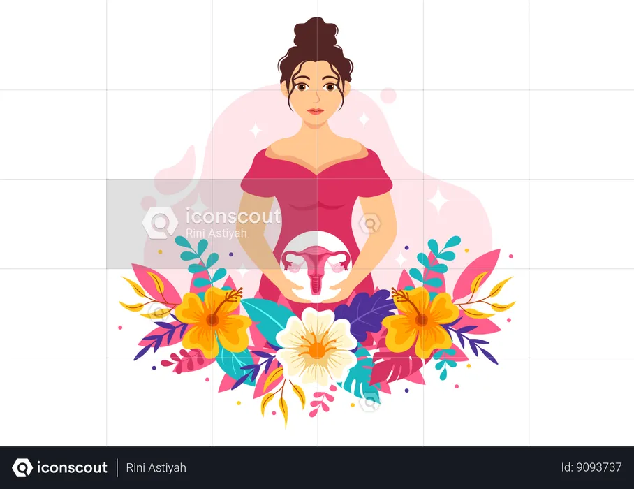 Woman have reproductive uterus  Illustration
