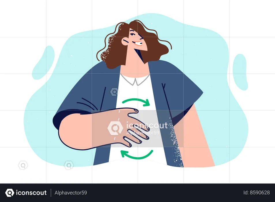 Woman have stomachache  Illustration