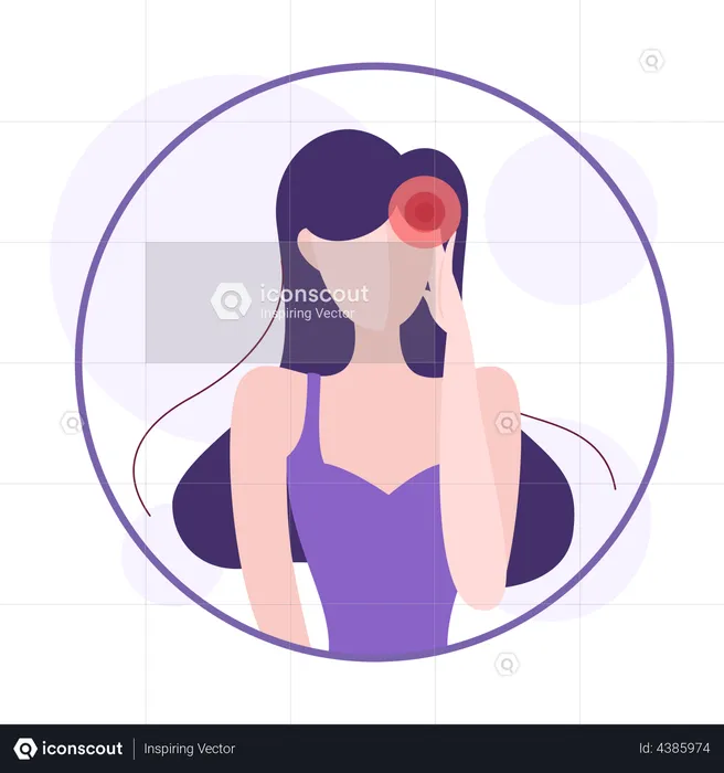 Woman having head pain  Illustration