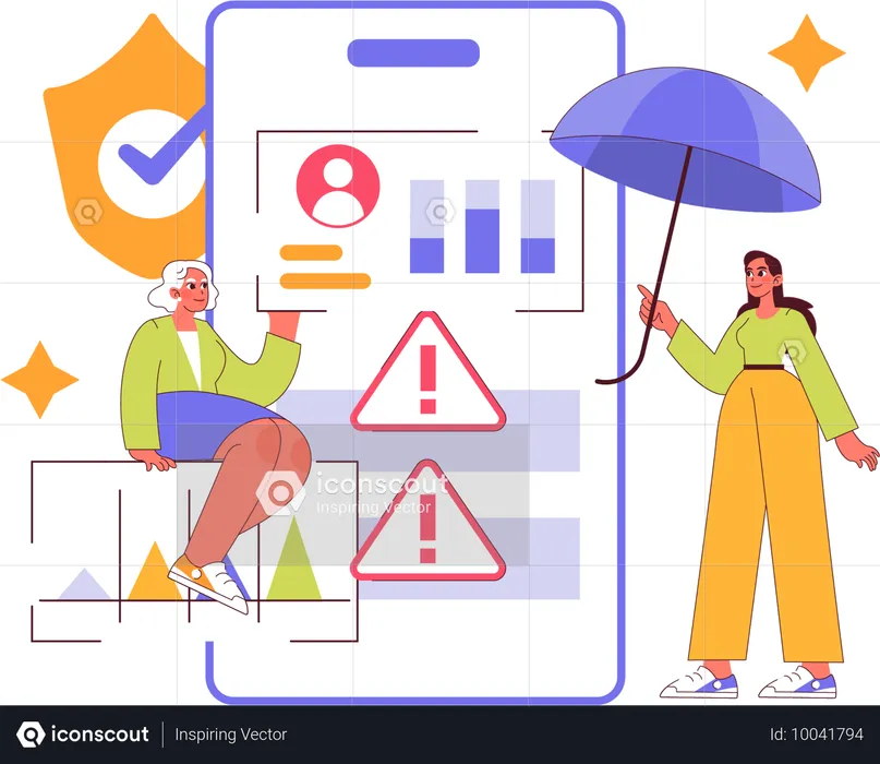 Woman having marketing risk  Illustration