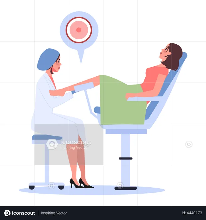 Woman having vitro fertilization treatment in fertility clinic  Illustration