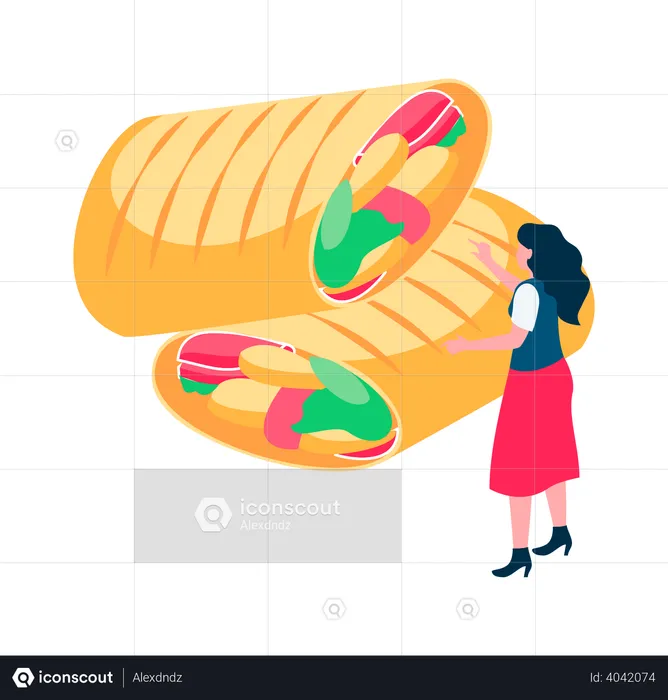 Woman having wrap  Illustration