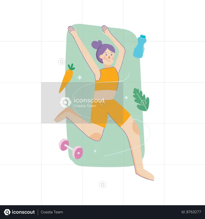 Woman Healthy Work Out  Illustration
