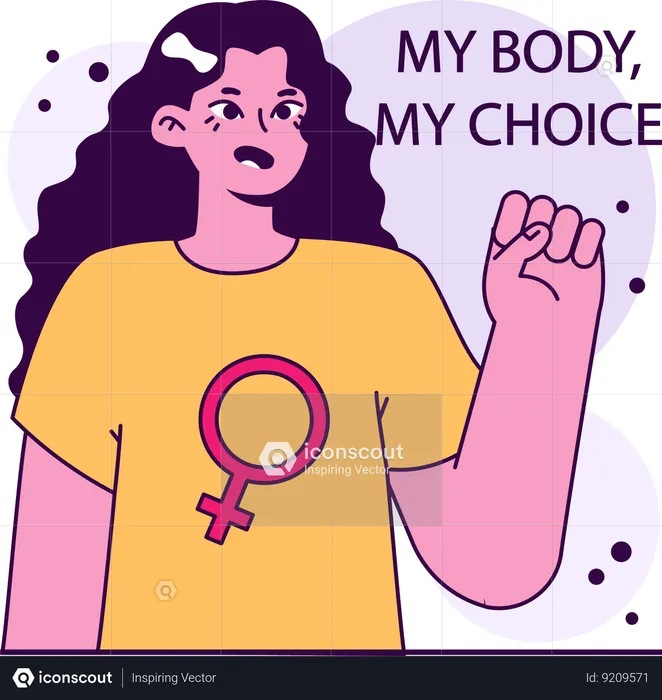 Woman heralds importance of reproductive rights voicing My Body  Illustration