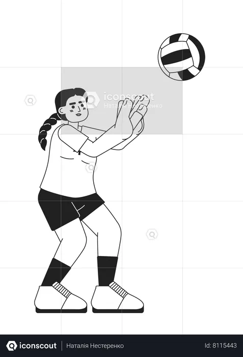 Woman hitting ball  Illustration