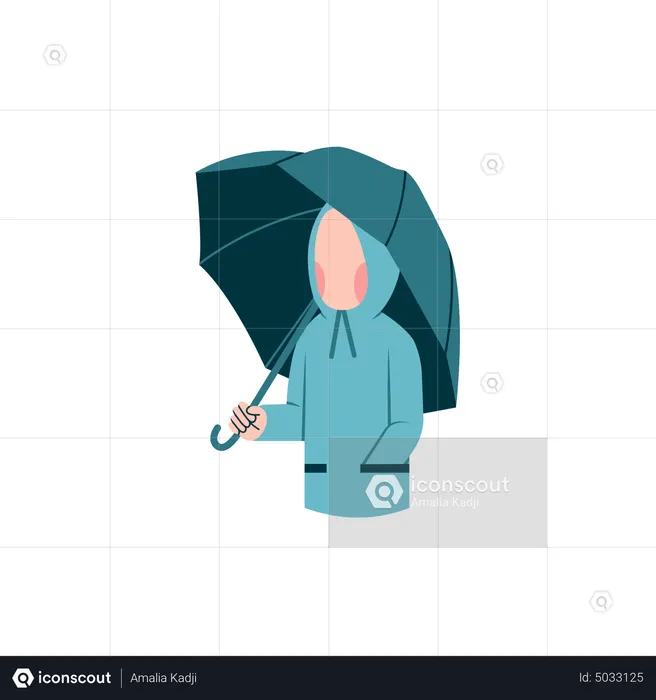 Woman hold umbrella  Illustration