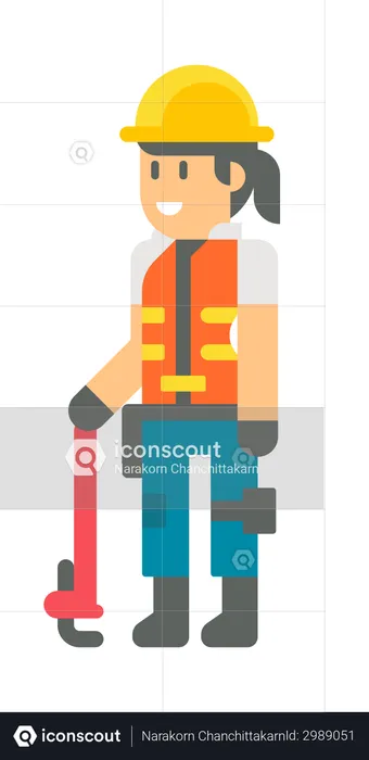 Woman Holding fitter  Illustration