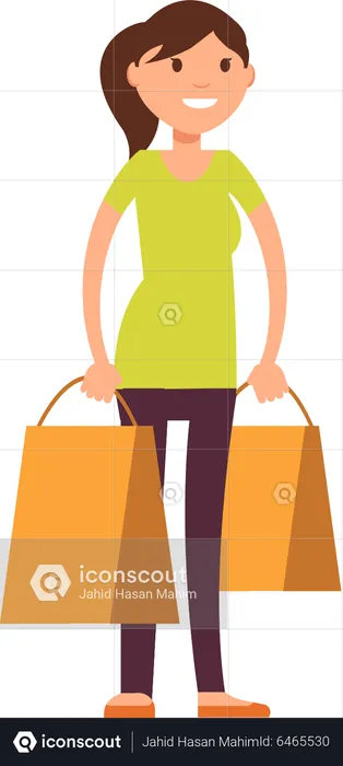 Woman holding Shopping bag  Illustration