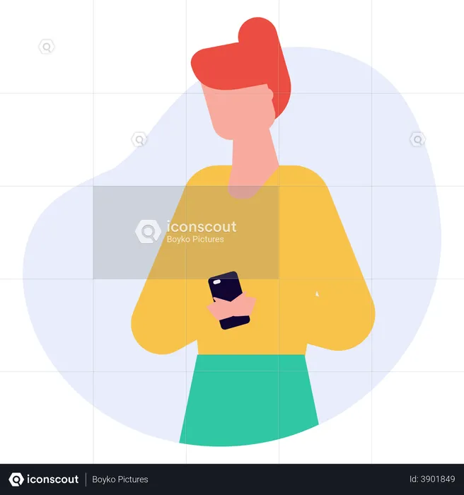 Woman holding smartphone  Illustration