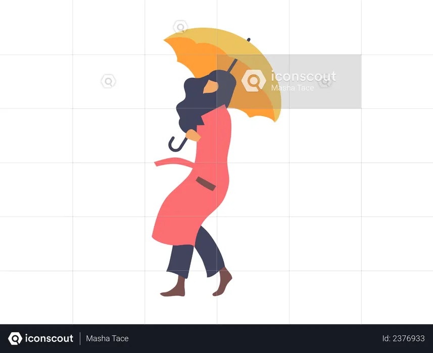 Woman holding umbrella  Illustration