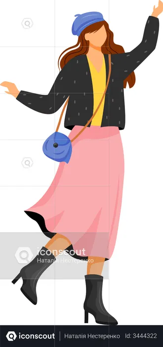 Woman in autumn outfit  Illustration