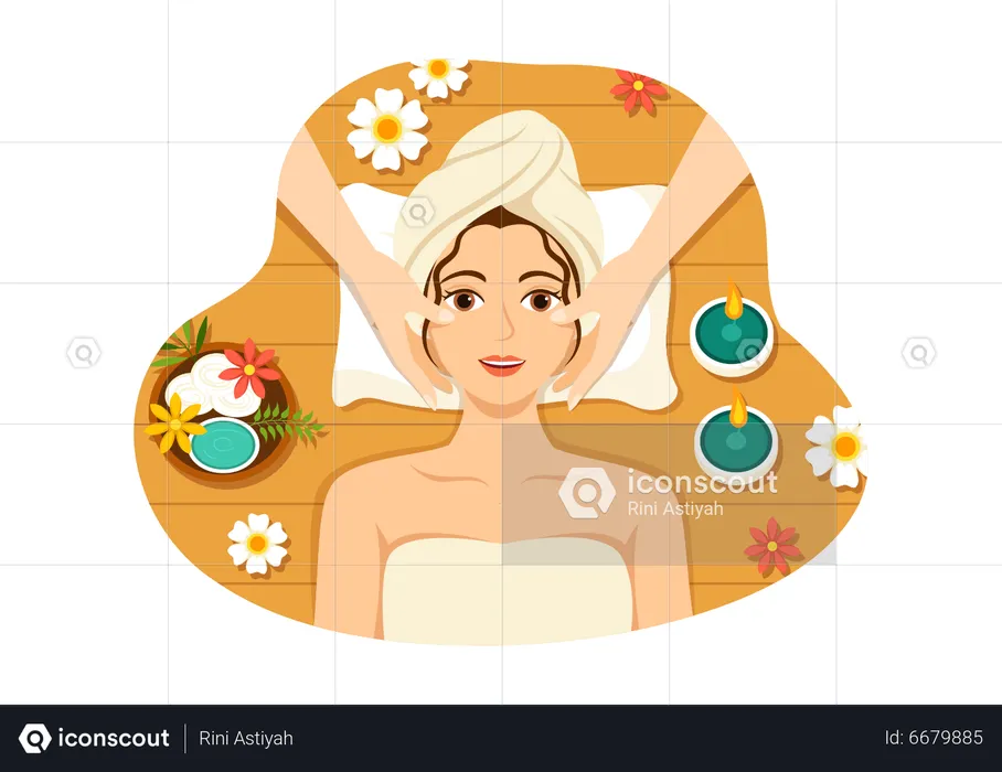 Woman in beauty spa  Illustration