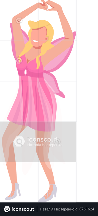 Woman in costume dancing Illustration