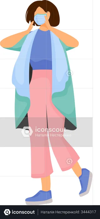 Woman in face mask  Illustration