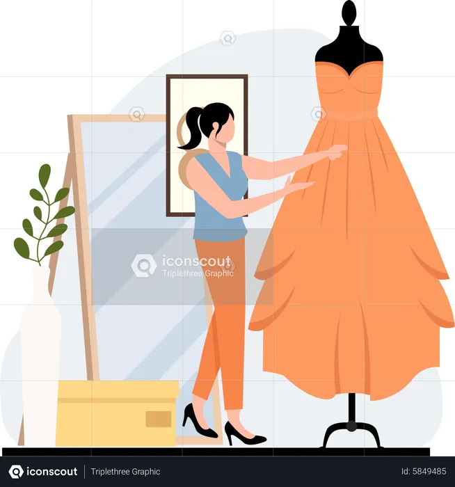 Woman in fashion studio  Illustration