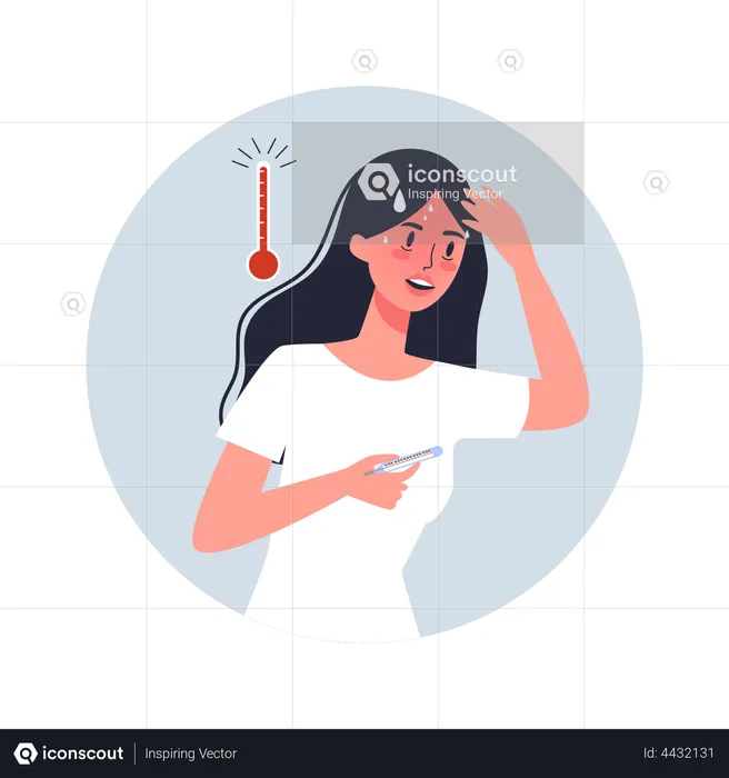 Woman in fever  Illustration