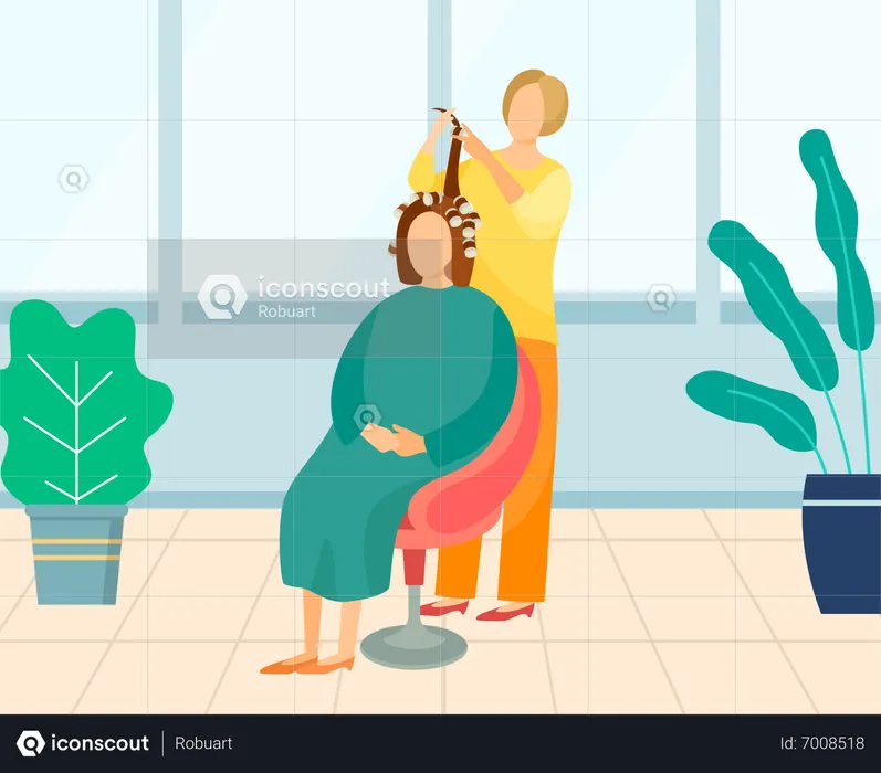 Woman in hair salon  Illustration
