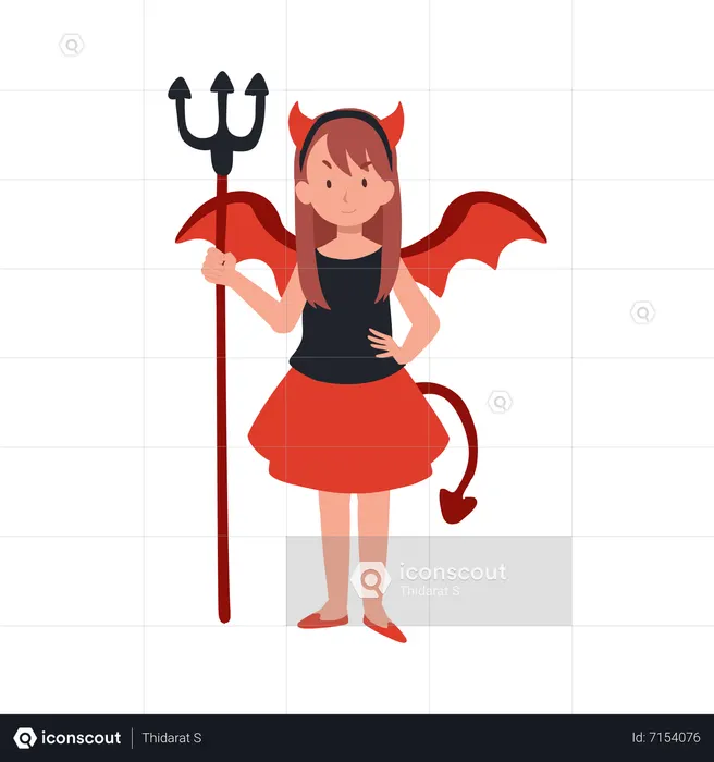 Woman in halloween costumes  Illustration