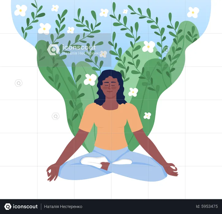 Woman in lotus position  Illustration