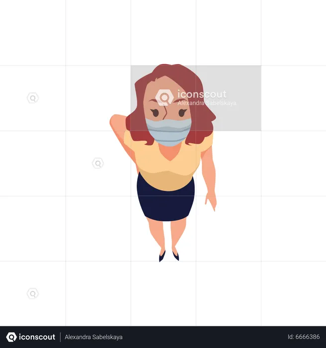 Woman in medical mask  Illustration