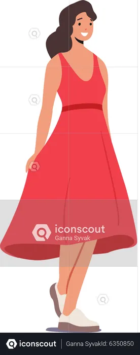 Woman in red dress  Illustration