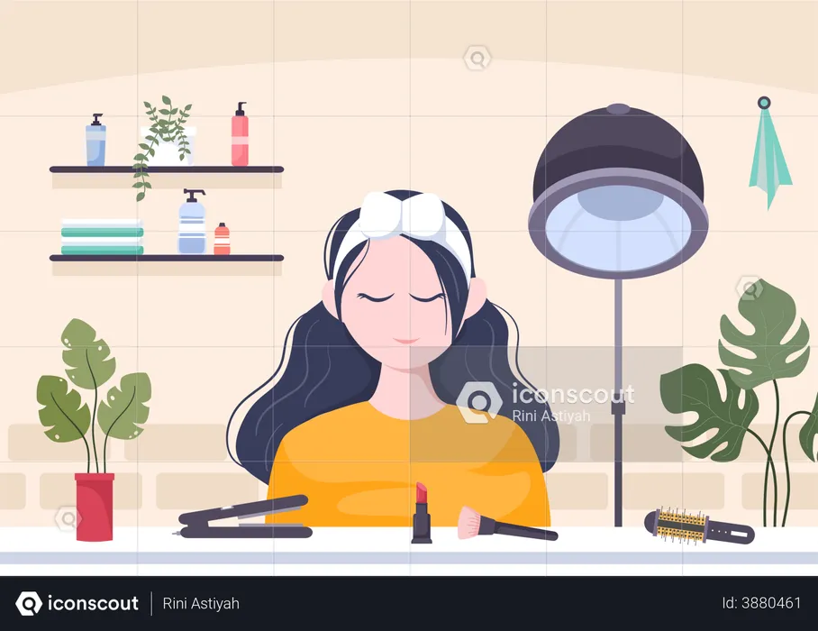 Woman in salon  Illustration