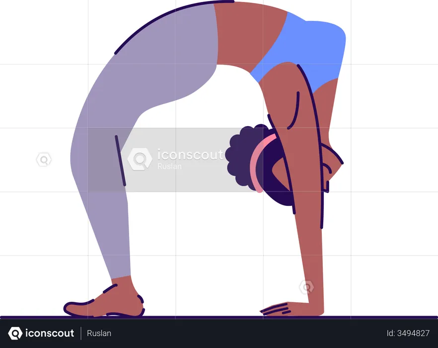 Woman in wheel pose  Illustration