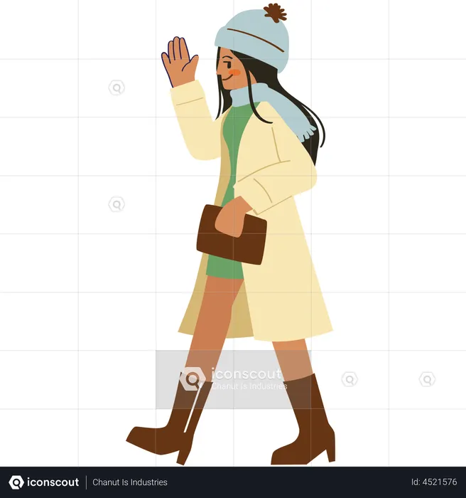 Woman in winter clothes  Illustration