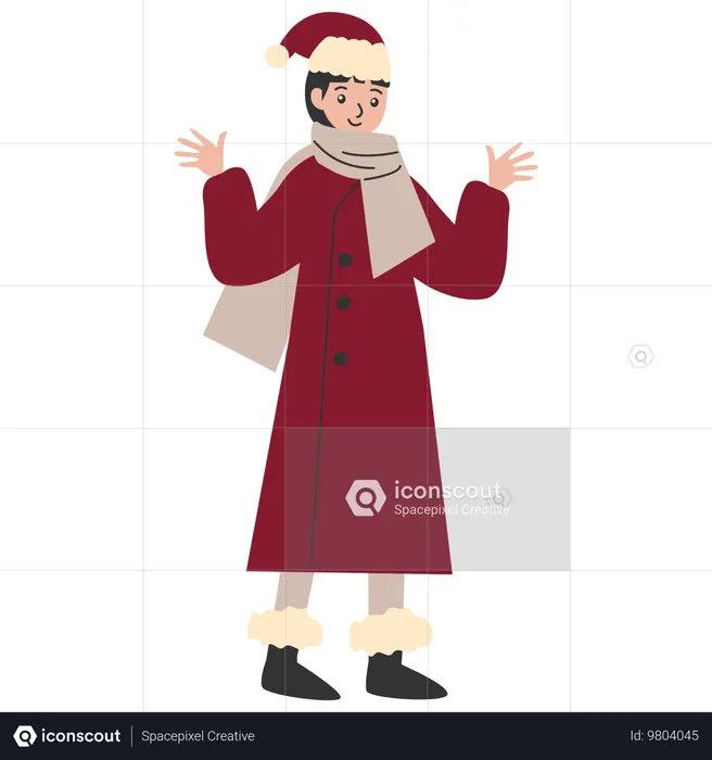 Woman In Winter Clothes  Illustration