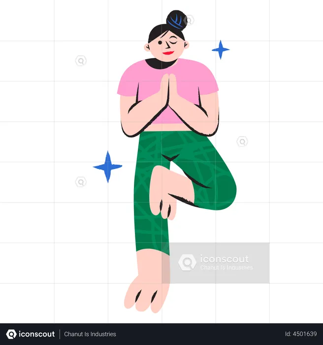 Woman in yoga pose  Illustration