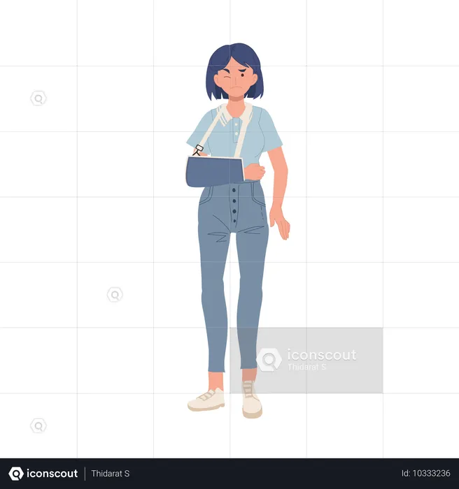 Woman Injury With Broken Arm In Cast Healthcare And Medical Recovery  Illustration