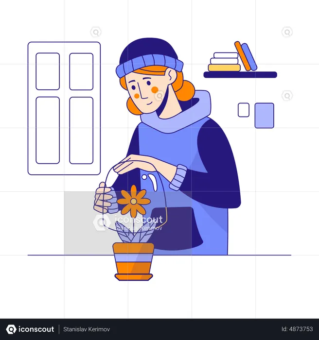 Woman investing in safe investment  Illustration