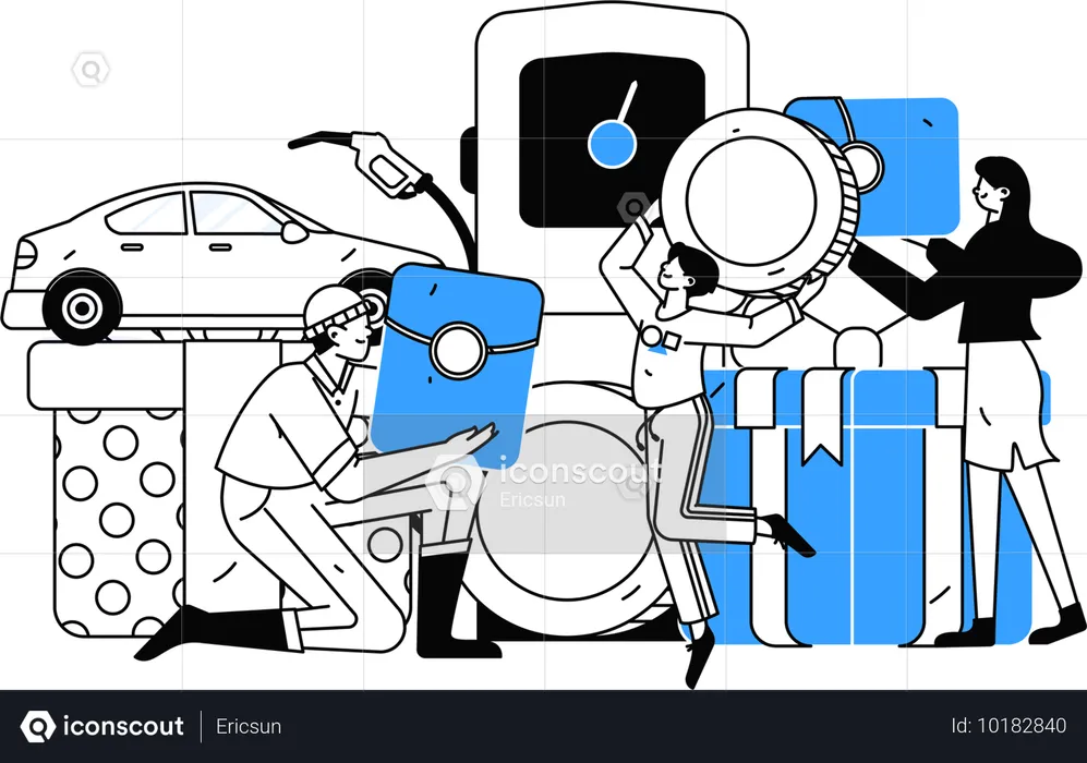 Woman invests in petrol pump for business growth  Illustration