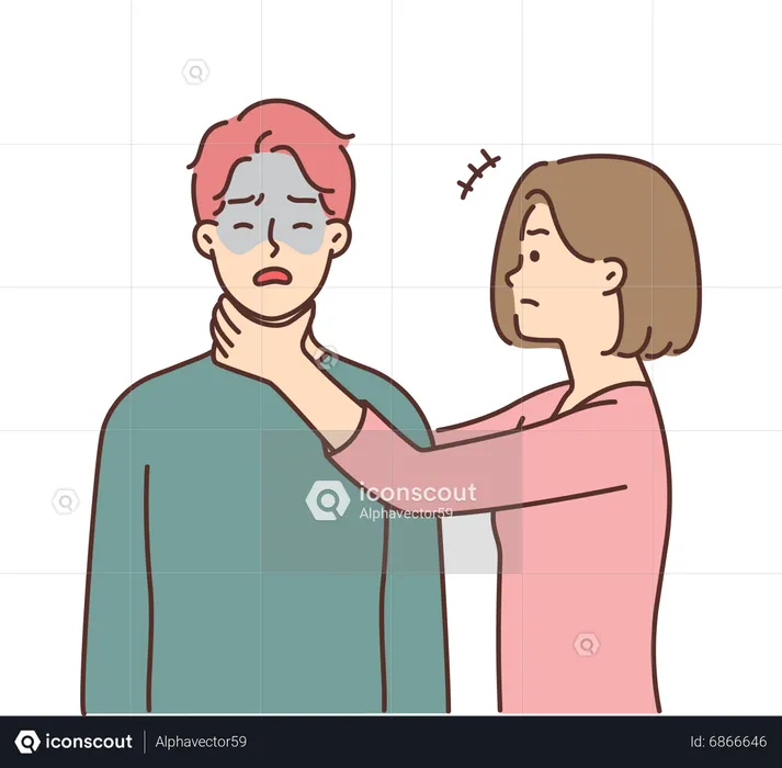 Woman irritate man  Illustration