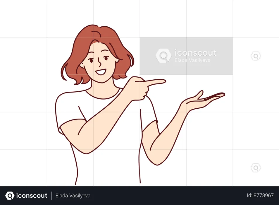 Woman is advertising product  Illustration