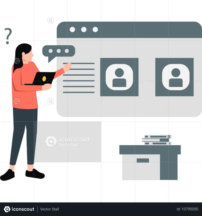 Woman is checking rating performances  Illustration