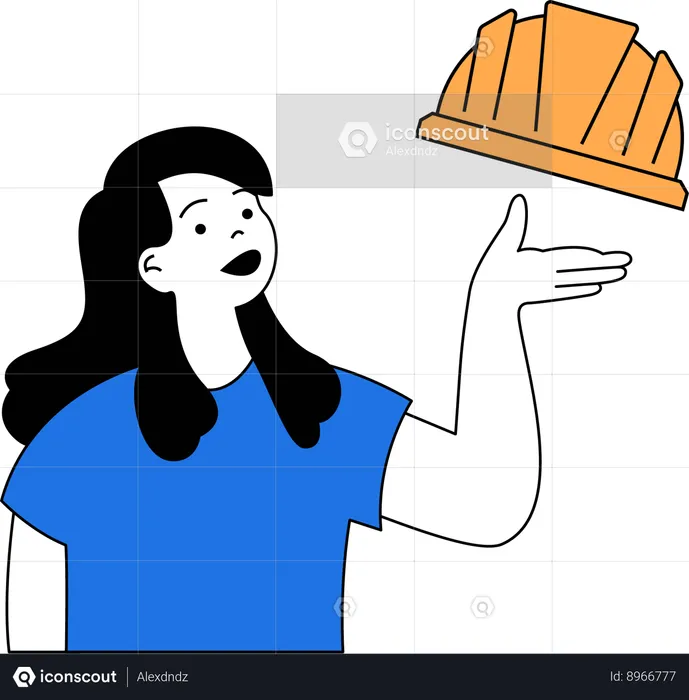 Woman is construction worker  Illustration