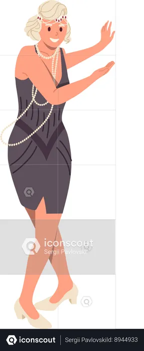 Woman is dancing in party  Illustration