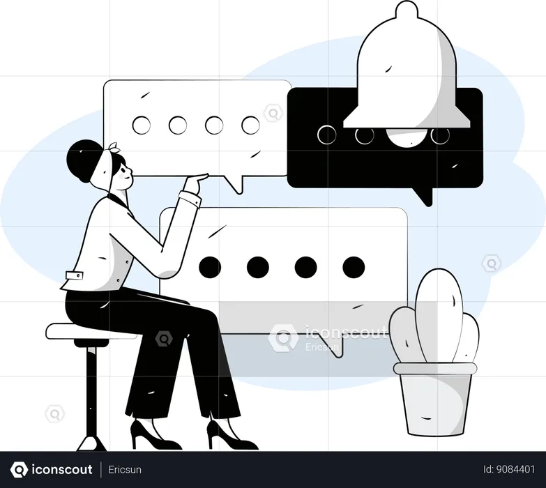 Woman is doing email marketing  Illustration
