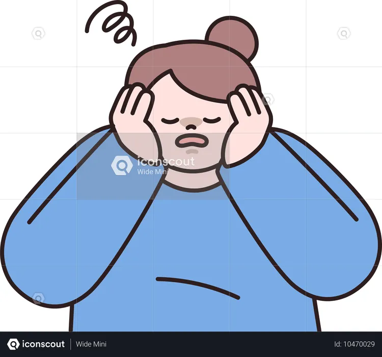 Woman is feeling stressed out  Illustration