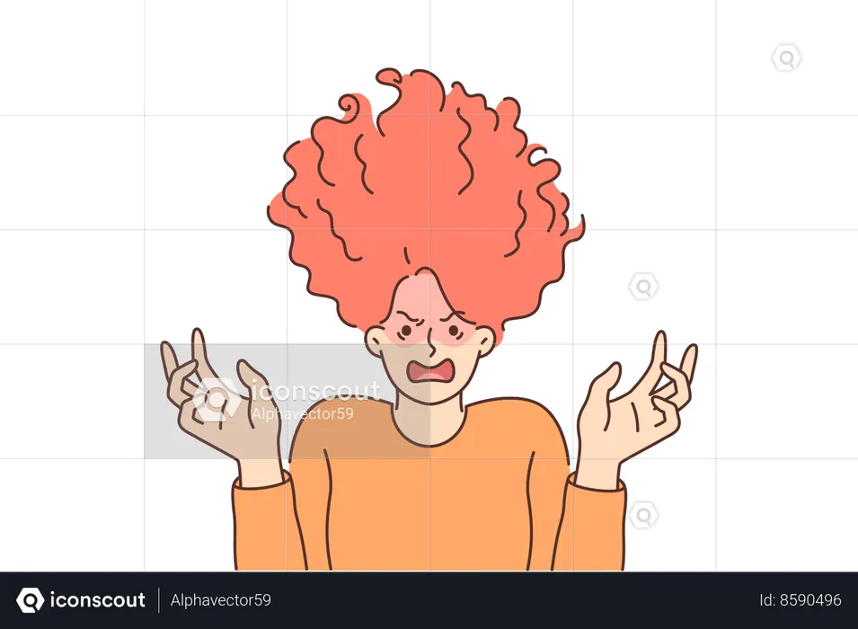 Woman is frustrated  Illustration