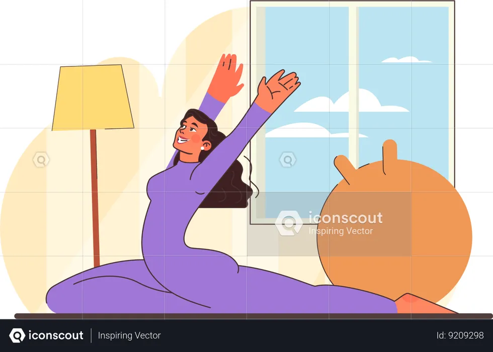 Woman is giving yoga poses  Illustration