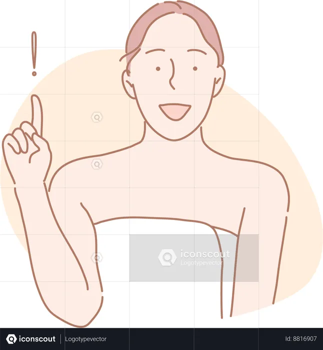 Woman is happy with facial treatment  Illustration
