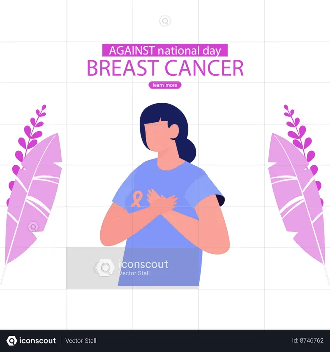 Woman is holding her hands on her chest  Illustration