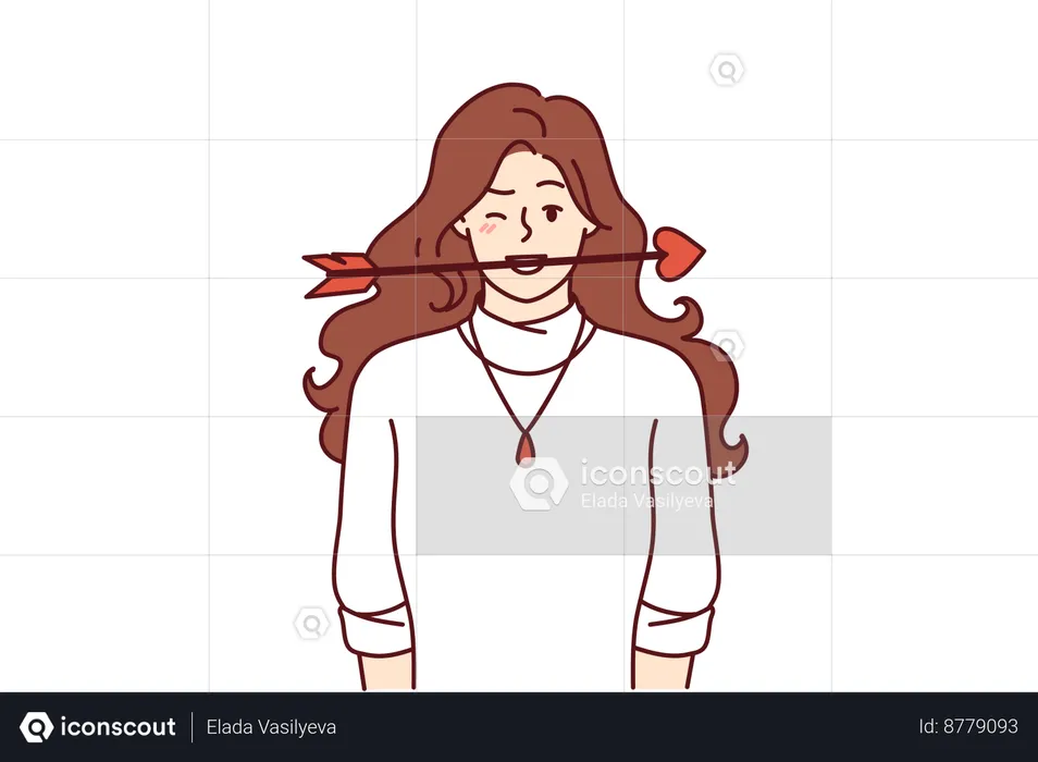 Woman is in love  Illustration