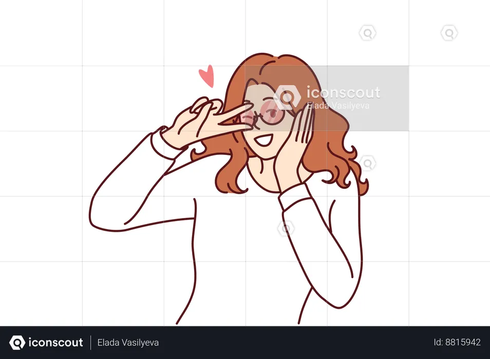 Woman is in romantic mood  Illustration
