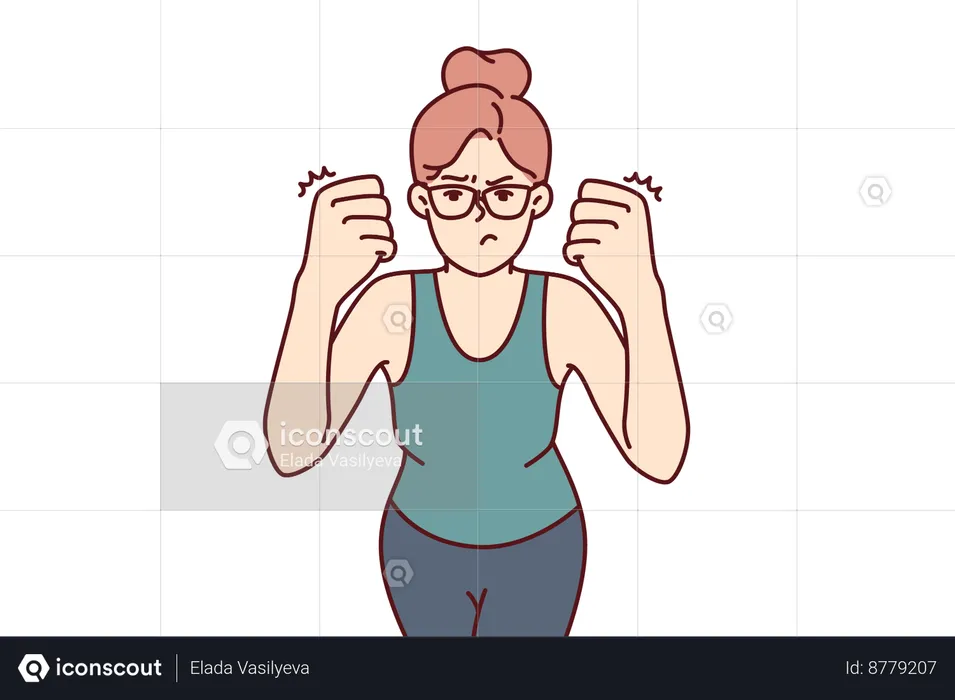 Woman is irritated due to business problem  Illustration