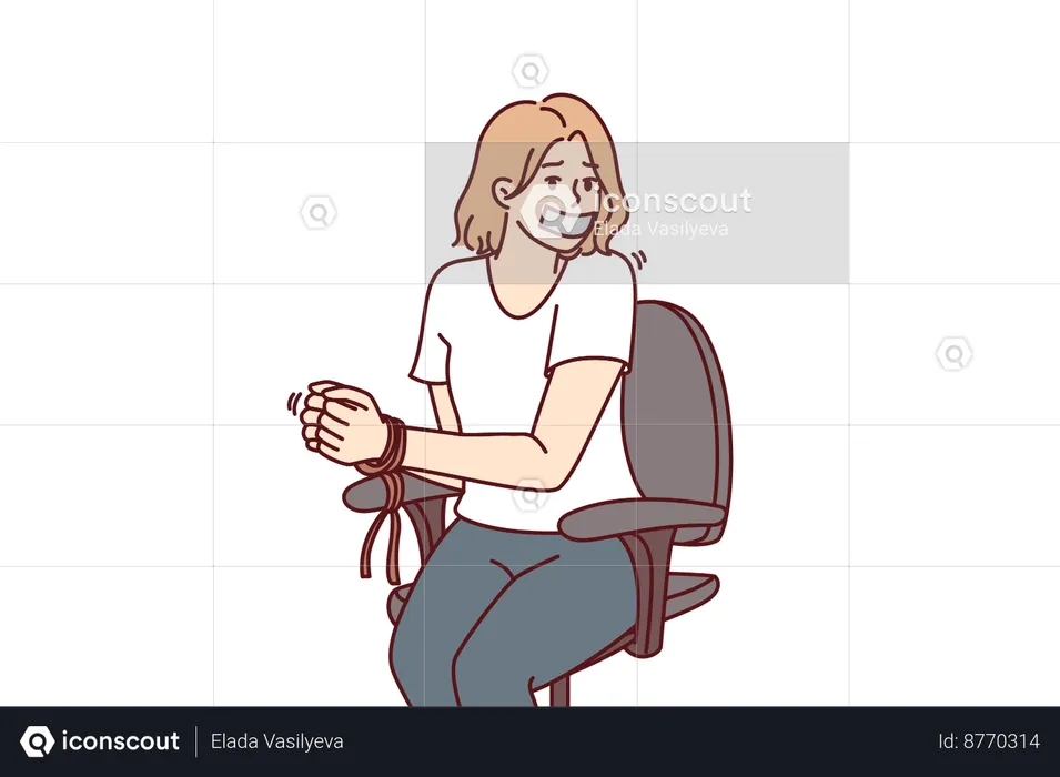 Woman is kidnapped by criminals  Illustration