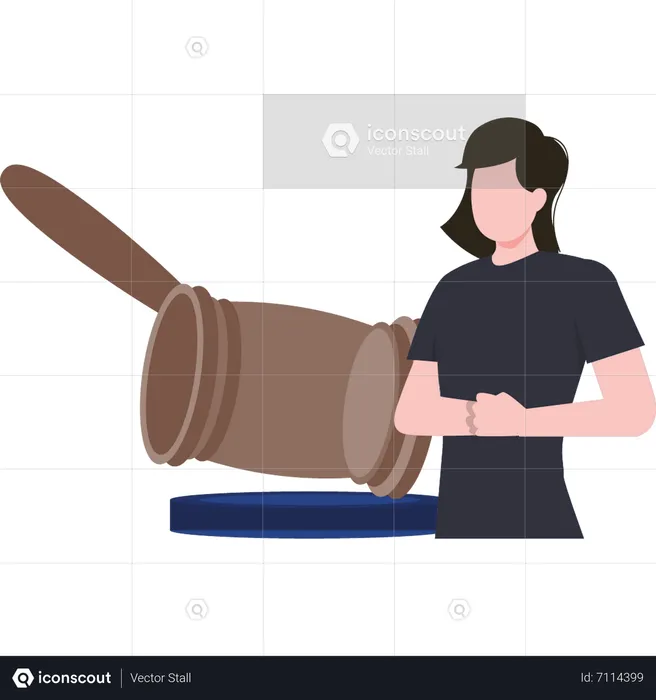 Woman is looking at the court order  Illustration